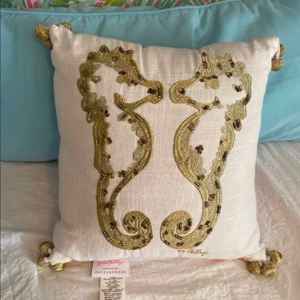 Lilly Pulitzer Pottery Barn Seahorse Pillow